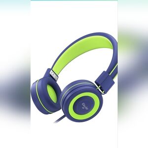 Elecder i37 Wired Headphones Green & Blue Foldable Stereo Kids Headset